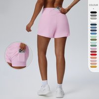 Women's Summer Loose Running Shorts 2-in-1Quick Dry Athletic Yoga Gym Shorts with Pockets Yoga Fitness Sports Shorts