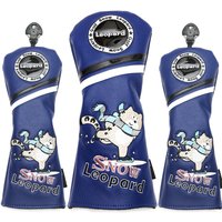 Siranlive snow leopard #1 #3 #5 H Golf Wood Headcovers 3PC/Set 460CC Driver/Fairway Wood/Hybrid PU Leather Head Covers Set
