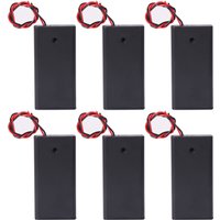 2 AA Battery Holder with Leads and ON/Off Switch - 1.5V AA Battery Holder Case with Wire Leads and Switch (Pack of 6)