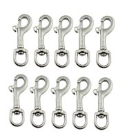 10 Pieces Stainless Steel 316 Oval Single End Swivel Eye Bolt Snap Hook 65mm 72mm For Dog Leash Sucba Diving