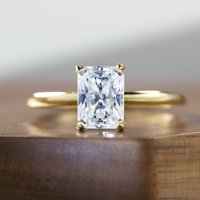 Natural Radiant Cut 1-3ct Moissanite Engagement Solitaire Ring 925 Sterling Silver for Woman Gold Plated Anniversary Gifts