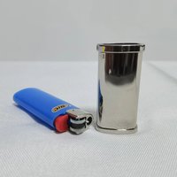 For BIC Mini J25 Shell DIY Covered With Leather Zinc Alloy Chrome Plating Decorative Outer Cover
