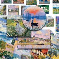 50pcs Oil Painting Stickers Decals For Laptop Notebook Luggage Wall Refrigerator DIY Graffiti Waterproof Stickers Creative Gifts