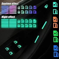 Car Window Button Colorful Luminous Sticker Car Window Lifting Switch Night Fluorescent Decal Car Interior Glow Reminder Sticker