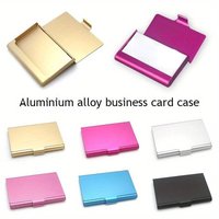 1pc Creative Business Card Case Holder Men Business Card Holder Card Metal Wallet, Professional Accessory,Sleek Design.