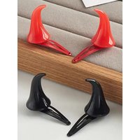 Red Devil Horns Hair Clip Creative Halloween Demon Decoration Masquerade Cosplay Party Dress Up Prop Cute Barrette Hair Clip ZYF