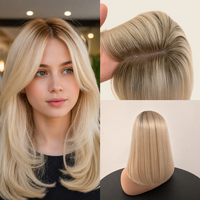 Light Blonde 100% Human Hair Wig HD Lace Front Wig for Women Silk base Wig Women Daily Use Realistic Hailine Soft Dark Roots