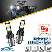 ROADSUN 1X 2X H6 BA20D LED Headlight Bulbs Hi-Lo Beam Lamp Ampoules Motorcycle Auxiliary Light Honda-Yamaha-Kawasaki-Suzuki etc