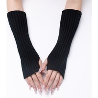 Knit Arm Sleeves Autumn Winter Hand Long Gloves Arm Warmers Men Women Soft Elastic Half-Finger Warm Fashion Lady Casual Sleeves