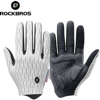 ROCKBROS Atmungsaktive Fahrradhandschuhe Vollfinger MTB Straßensport Fahrrad Lange Handschuhe Stoßdämpfung SBR Touchscreen Fahrradhandschuhe