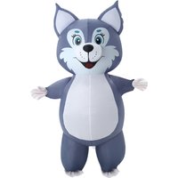 Husky Inflatable Costume Full Body Blow Up Halloween Party Dog Costume Outfits Fancy for Cosplay Party Props Outfit Suit