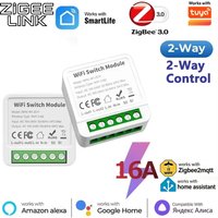 1/10 Stück ZigBee 3.0 Smart Switch 16A 2-Wege-Steuermodul Ein/Aus-Schalter Drahtlose Fernbedienung Sprachsteuerung für Tuya Alexa Google