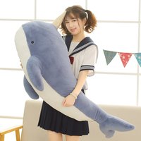 Jouet en peluche narval 60cm-120cm, jolie poupée licorne, poisson en peluche doux, baleine bleue avec oreiller en corne, cadeau de noël pour filles, décor de chambre