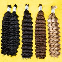 Bulk Human Hair For Braiding Vietnam Deep Wave Hair 18-30 Inches No Wefts Different Color Hair Extension For Women 100g/pcs
