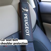 For Peugeot Leather Seat Belt Shoulder Cover Protection Pads Car Interior Accessories 206 207 208 107 106 807 407 508 205 4008