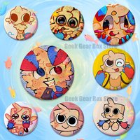 D-Dandys Game W-WorldS G-Goob Laser reflective round badges pins bag clothing decorations collectibles gifts for friends
