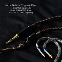 for Sennheiser IE200 IE300 IE600 IE900 Upgrade Cable 16 Core OCC Silver HiFi Wire with Mic 4.4/3.5mm Stereo Plug Special Locking