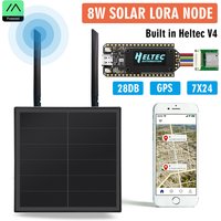 8W Solar LoRa Node Heltec V4 28DB GPS Node 868 915MHz LoRaWAN Waterproof Install Battery ESP32 Arduino LoRa IoT Meshtastic APP