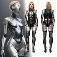 VIP FASHION Robot Punk Cosplay Costume Women Atomic Heart Zentai Bodysuit Halloween Jumpsuit Mechanical Sister Flower Game Outfi