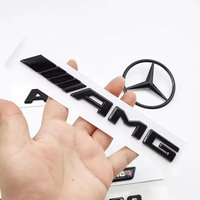 3D ABS Black Mercedes-Benz GLC63S AMG X253 V8 BITURBO 4MATIC Trunk Emblem Car Rear Star Sticker Badge for GLC AMG