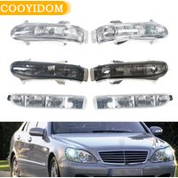 COOYIDOM Samochodowe lusterko boczne przednich drzwi Kierunkowskazy Światła Do Mercedes Benz W220 W215 CL S S300 1999-2003 7 LED szerokie światło