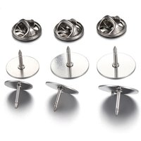 10pcs Stainless Steel Butterfly Tie Tack Backs Brooch Pin Base Cufflink Settings