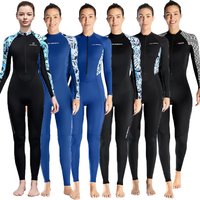 Women Full Body Swimsuit Rash Guard Lycra Thin Wetsuit One Piece Swimwear Zipper Long Sleeve Diving Skin Beachwears Sun Protect