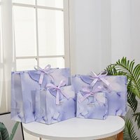 Multi-size Marble Printing Gift Bag Creative Marble Pattern Blue Purple Packaging Handbag High-quality Luxury Shopping Bag
