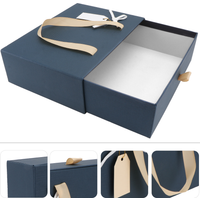 Scarf Gift Box Drawer Structure Container Fashion Lover Cardboard Dark Blue Colleague