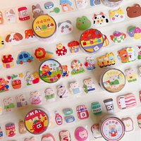 3 Meters/Roll Of Transparent Teddy Bear Tape Creative Manual Account Index Stickers Student Stickers Decorative Stickers