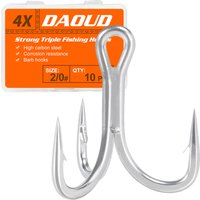 4x Strong Treble Hooks 10Pcs Saltwater Fishing Hooks High Carbon Steel Fishhooks High Strength Hooks Fishing Tackle 8#-3/0#