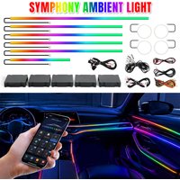 Dreamcolor‑Acryl‑Auto‑Innen‑LED‑Leiste mit kabelloser APP, RGB 6/10/14/18/22‑in‑1, 175‑Zoll‑Lichtleiter‑Leisten, dynamische Verfolgung, Musik‑Sync‑Neon‑Auto‑Ambiente‑Beleuchtungsset