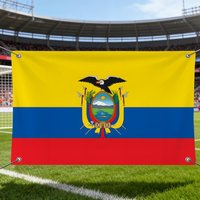Ecuador Flags Horizontal High Density Knitted Fabric European Simple For Durable Outdoor Indoor Use