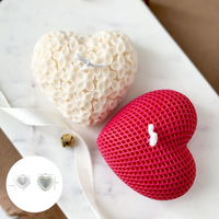 2PCS Love Candle Mold 3D Flower Love Design DIY Fragrance Candle Wax, Resin Handicraft - Multi functional Candle Making Supplies
