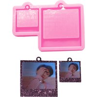 Mini Photo Silicone Mold for DIY Epoxy Resin Casting Keychain Tag Name Badge Luggage Label Pendant Making Tool