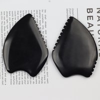 Natural Jade Face Gua Sha Tool Crystal China Bian Shi Stone Mineral Skin Care Massager Head Comb Body Health Massage Scraper