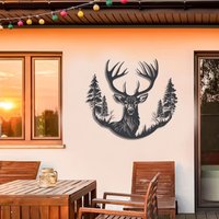 A Metal Deer Wall Art Piece for the Forest, Statue Wall Decoration, Metal Moose Decoration for the Forest, Custom Metal Deer Sign, Statue Wall Decoration, Deer Hunter Gift, Hunting Sign, Metal