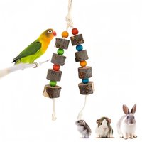 Small Pets Chew Toy Colorful Beads Hanging Bird Toy for Budgie Cockatiel Lovebird Hamster Rabbit Guinea Pig Cage Accessories
