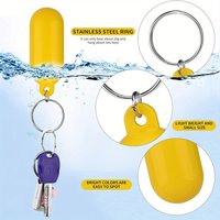 Set of 4 Buoyant Yellow Keychains Designed for Boats, Versatile Key Rings Suitable for Swimming and Fishing