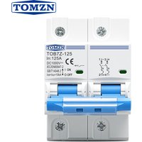 TOMZN 2P DC 1000V MCB 125A 100A 80A Circuit Breaker FOR PV System C curve Battery Main Switch