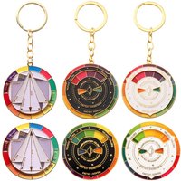 Rotatable Color Wheel Keyring Turntable Color Wheel Rotable Color Palette Keychain Palette Metal Spinning Color Compass Keychain