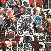 50PCS Cool Skull Motorcycle Sticker Vinyl Waterproof for Laptop Phone Case Notebook Water Bottle DIY Stickers