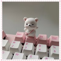 1pc Cute White Bear Keycap OEM R4 for Cherry Axis Mechanical Keyboard Keycap-Enhance Your Mechanical Keyboard Look! Accessories