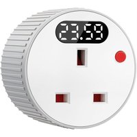 TFORU-Adjustable 1 Min To 24 H Countdown Timer Plug Socket,Digital LED Display Switch UK Format UK PLUG
