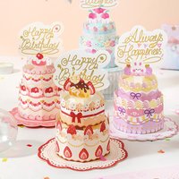 Simno 3D Pop Happy Birthday Card Postcards Greeting Cards Birthday Gifts Decorations for Women, Man, Wife, Husband, Boy, Girl,