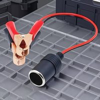 Car Battery Terminal to Cigarette Lighter Socket Adapter, 12V Power Outlet for Camping, Christmas Lights, Portable Use