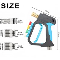 Professional Auto Detailing Short Car Wash Gun Rotating Anti-Tangle High Pressure 4-Color Nozzle Kit Car Beauty Home Accessory