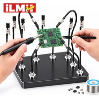 iLMH Magnetische Hilfshände, 2–20 Stück Krokodilklemmen mit optionaler Aufbewahrungsbox, flexibler Arm, zum Löten und für die Modellierung und das Bemalen von Leiterplatten.