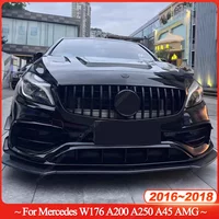 GT Style Front Grille Bumper Grill Gloss Black Cover For Mercedes Benz W176 A160 A180 A200 A220 A250 A45 AMG Facelift 2016-2018