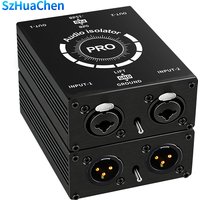XLR HiFi Stereo Audio Isolation Box GroundLoop Isolator Noise Filter Hum Eliminator for Audio System Eliminate Hum&Buzzing Noise